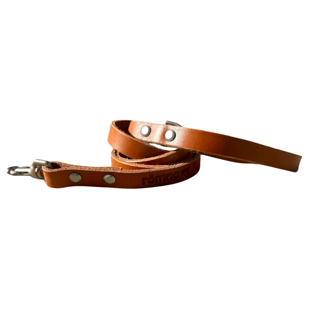 48" Genuine Leather Dog Leashes - Made in USA Camel