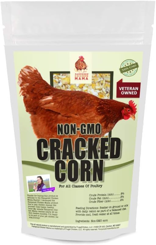 Pampered Chicken Mama Non-GMO Cracked Corn for Chickens & Poultry Feed - Veteran Owned