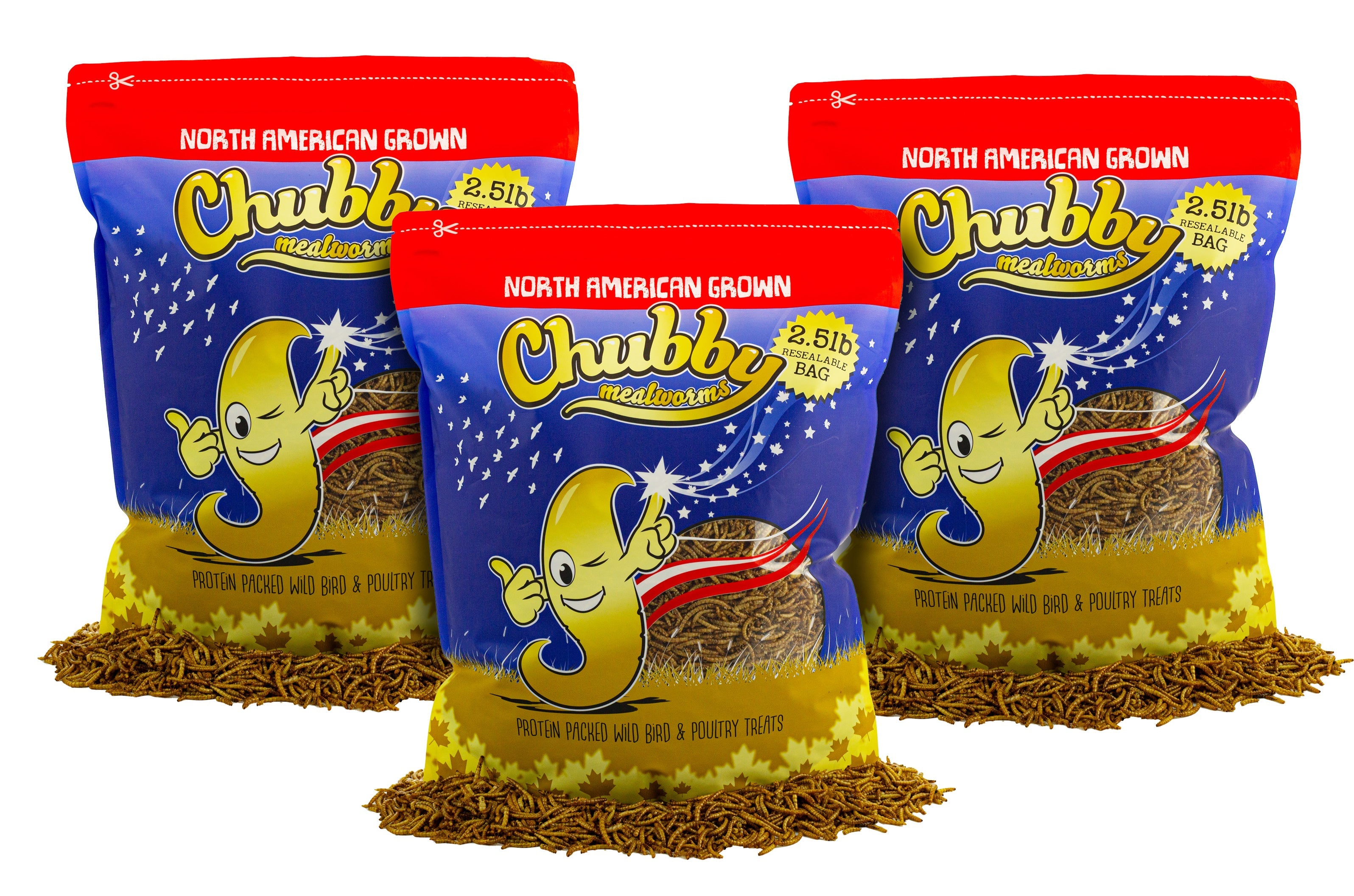 7.5Lbs Chubby North American Dried Mealworms Non-GMO