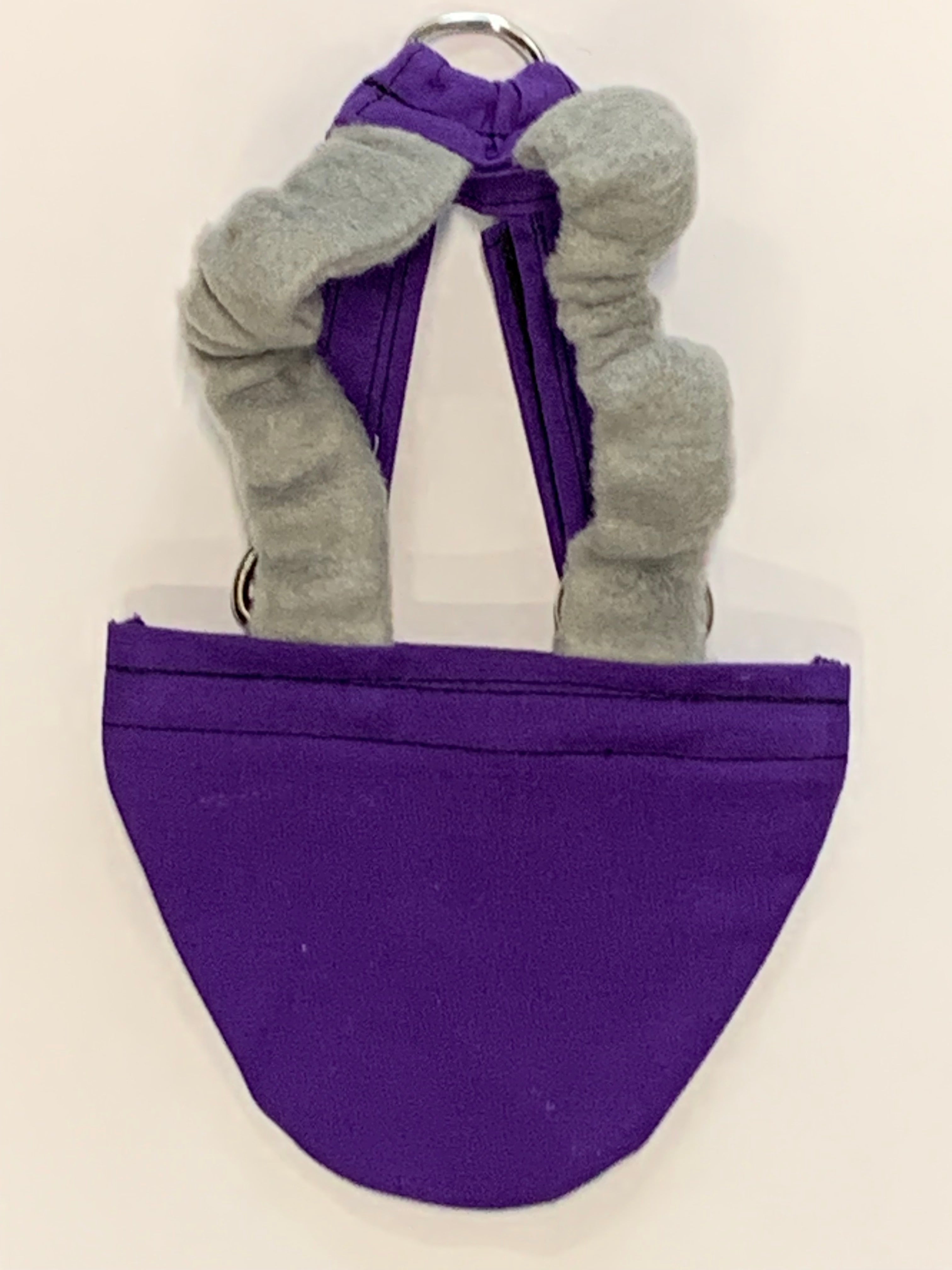 Hen Holster Bird Diaper/Harness (chicken diaper, duck diaper, pigeon diaper with Removable Vinyl Liner) XS (bantams & pigeons) Purple Bikini bottom
