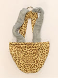 Hen Holster Bird Diaper/Harness (Hand-Made in USA) with Removable Vinyl Liner XS (bantams & pigeons) Leopard Bikini bottom