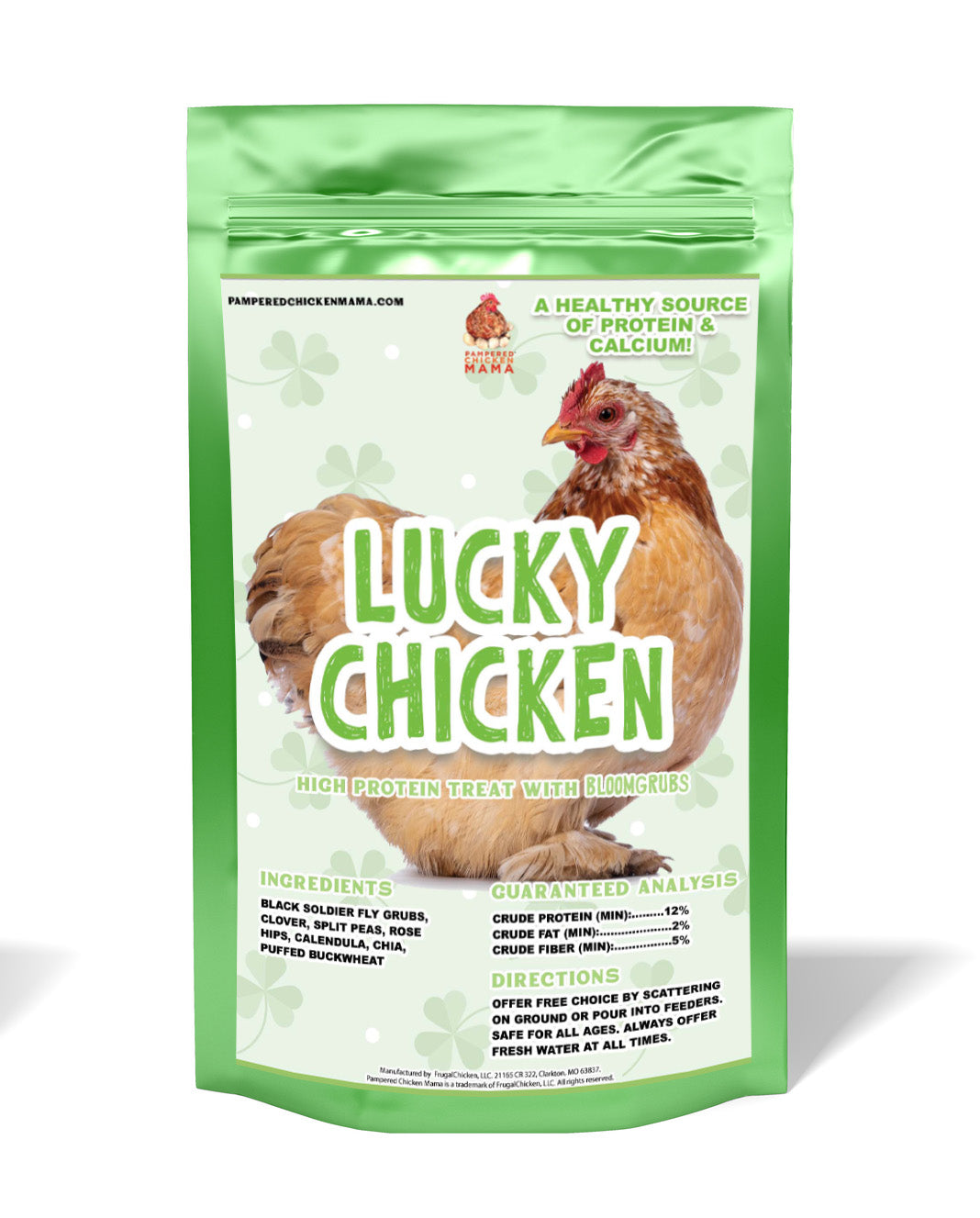 Lucky Chicken Treat: High Protein Foraging Treat for Chickens with Black Soldier Fly Larvae & Bloomgrubs