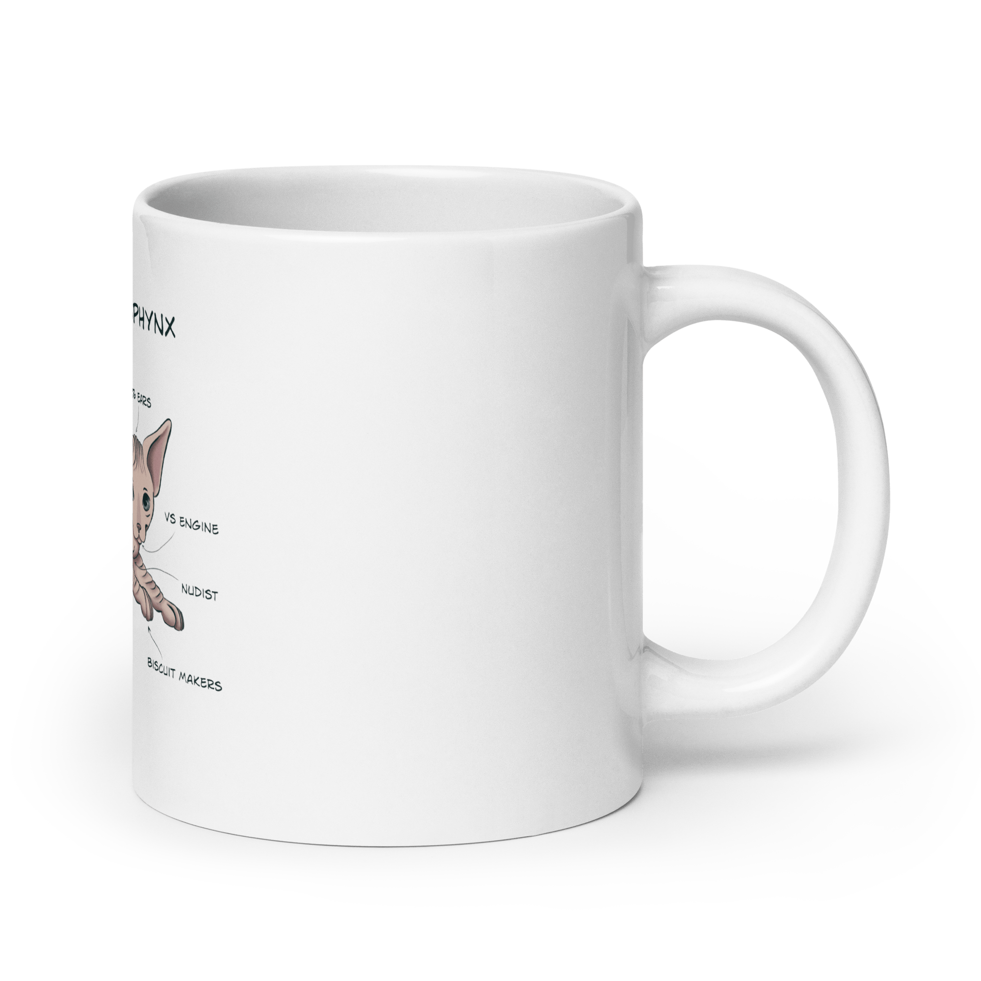 "ANATOMY OF A SPHYNX CAT" COFFEE MUG 20 oz