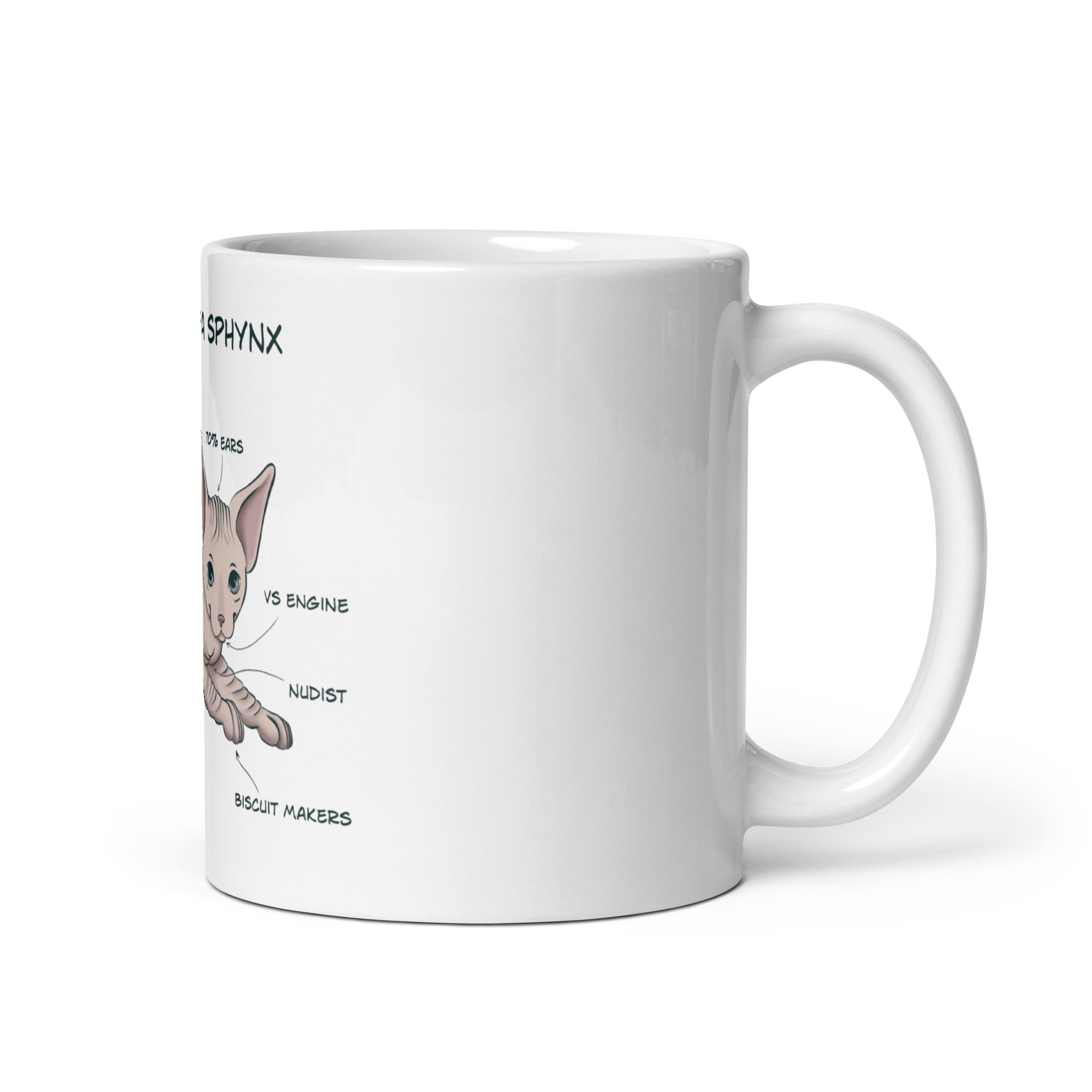 "ANATOMY OF A SPHYNX CAT" COFFEE MUG 11 oz