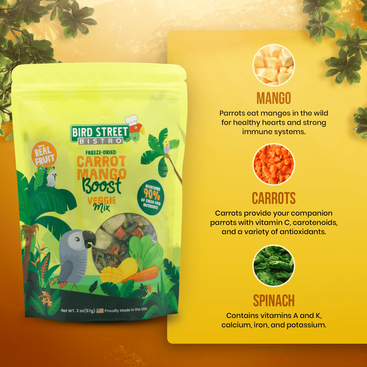 Carrot Mango Boost - Parrot Veggies Mix