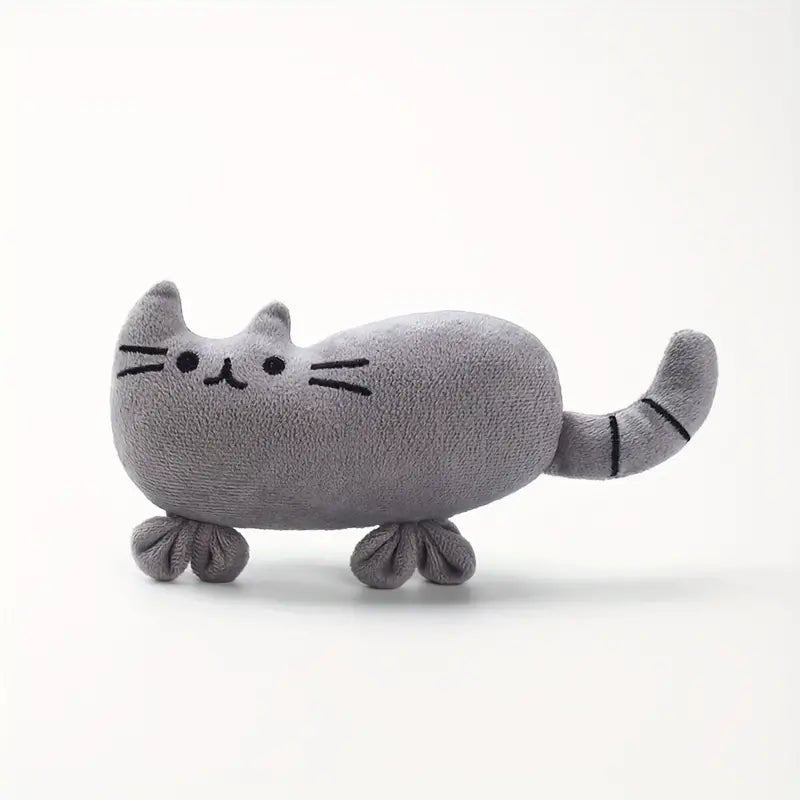 Durable Cartoon Cat Teaser Toy for Interactive Play GRAY