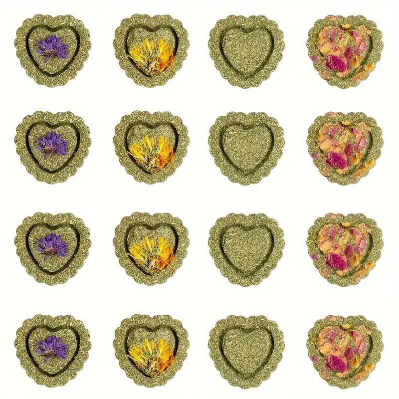 Natural Timothy Hay and Flowers Teething Toys: Suitable For Hamsters, Rabbits, Mice And Other Small Animals