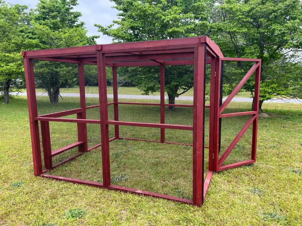 Wooden 8 Ft. Chicken Run (8’W X 8’L X 6’3”H) Red