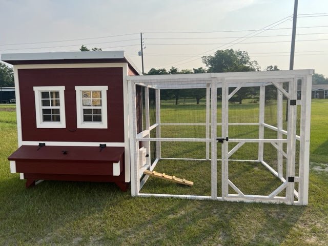 Wooden 8 Ft. Chicken Run (8’W X 8’L X 6’3”H) White