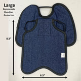 Hen Saver Hen Apron/Saddle with Shoulder Protectors (Made in the USA) Single Strap Denim Large (Most Standard Chickens) Removable