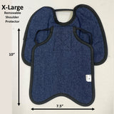 Hen Saver Hen Apron/Saddle with Shoulder Protectors (Made in the USA) Single Strap Denim XL (Large Standard Chickens) Removable