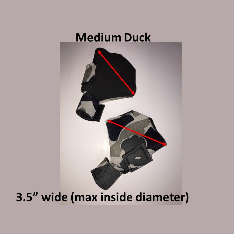 Birdy Bootie (chicken shoes, chicken booties, duck booties and goose shoes) Medium Waterfowl Pair (3.5" W x 3.25" L) Gray Camouflage