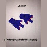 Birdy Bootie (Made in USA) Chicken Pair Large (3" W x 3" L) Royal Blue