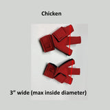 Birdy Bootie (Made in USA) Chicken Pair Large (3" W x 3" L) Red