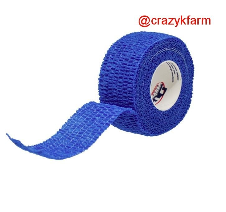 Cohesive Bandages (Vet Wrap) Blue 1"