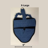 Hen Holster Bird Diaper/Harness with Permanent (Sewn-in) Liner Denim Blue XL (larger chickens & ducks)