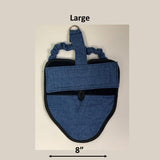 Hen Holster Bird Diaper/Harness with Permanent (Sewn-in) Liner Denim Blue L (most chickens & ducks)