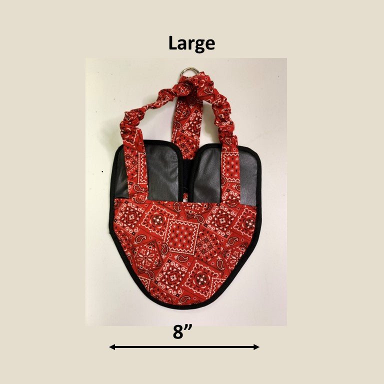 Hen Holster Chicken Diaper Harness with Permanent Sewn-in Liner (Duck Diaper, Goose Diaper, Parrot Diaper) Red Bandana L (most chickens & ducks)