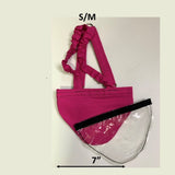 Hen Holster Bird Diaper/Harness (Hand-Made in USA) with Removable Vinyl Liner S M (smaller breeds) Flamingo Pink Bikini bottom