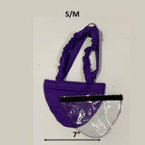 Hen Holster Bird Diaper/Harness (Hand-Made in USA) with Removable Vinyl Liner S M (smaller breeds) Purple Bikini bottom