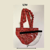 Hen Holster Bird Diaper/Harness (Hand-Made in USA) with Removable Vinyl Liner S M (smaller breeds) Red Bandana Bikini bottom