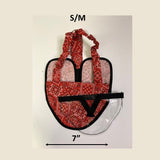 Hen Holster Bird Diaper/Harness (Hand-Made in USA) with Removable Vinyl Liner S M (smaller breeds) Red Bandana Wrap around