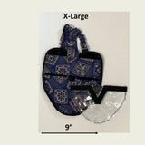 Hen Holster Bird Diaper/Harness (Hand-Made in USA) with Removable Vinyl Liner XL (larger breeds) Blue Bandana Wrap around