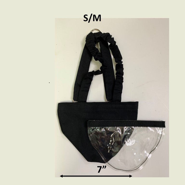 Hen Holster Bird Diaper/Harness (chicken diaper, duck diaper, pigeon diaper with Removable Vinyl Liner) S M (smaller breeds) Black Bikini bottom