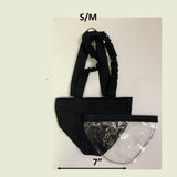 Hen Holster Bird Diaper/Harness (Hand-Made in USA) with Removable Vinyl Liner S M (smaller breeds) Black Bikini bottom