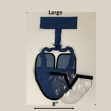 Hen Holster Bird Diaper/Harness (Hand-Made in USA) with Removable Vinyl Liner L (most chickens and ducks) Denim Blue Wrap around