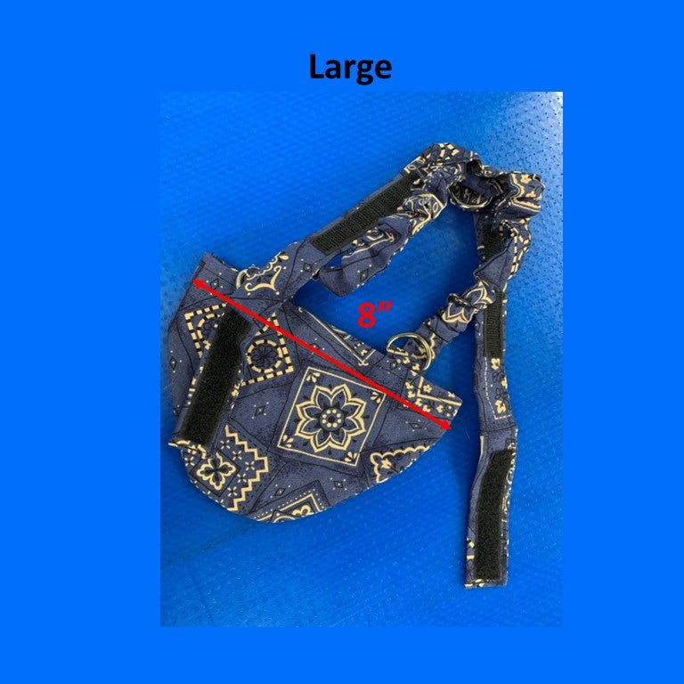 Hen Holster Bird Diaper/Harness (chicken diaper, duck diaper, pigeon diaper with Removable Vinyl Liner) L (most chickens and ducks) Blue Bandana Bikini bottom