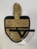 Hen Holster Bird Diaper/Harness (Hand-Made in USA) with Removable Vinyl Liner Leopard Wrap around