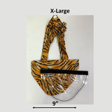Hen Holster Bird Diaper/Harness (Hand-Made in USA) with Removable Vinyl Liner XL (larger breeds) Tiger Bikini bottom
