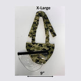 Hen Holster Bird Diaper/Harness (Hand-Made in USA) with Removable Vinyl Liner XL (larger breeds) Butterfly Camo Bikini bottom
