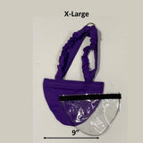 Hen Holster Bird Diaper/Harness (Hand-Made in USA) with Removable Vinyl Liner XL (larger breeds) Purple Bikini bottom