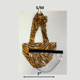 Hen Holster Bird Diaper/Harness (Hand-Made in USA) with Removable Vinyl Liner S M (smaller breeds) Tiger Bikini bottom
