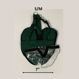 Hen Holster Bird Diaper/Harness (Hand-Made in USA) with Removable Vinyl Liner S M (smaller breeds) Hunter Green Wrap around