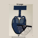 Hen Holster Bird Diaper/Harness (Hand-Made in USA) with Removable Vinyl Liner XL (larger breeds) Denim Wrap around