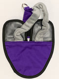 Hen Holster Bird Diaper/Harness with Permanent (Sewn-in) Liner Purple XS (pigeons and small chickens)