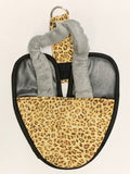 Hen Holster Bird Diaper/Harness with Permanent (Sewn-in) Liner Leopard XS (pigeons and small chickens)