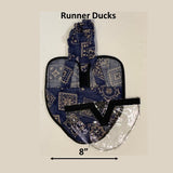 Hen Holster Waterfowl Diaper with Removable Liners Blue Bandana Runner Duck (fixed chest tab)