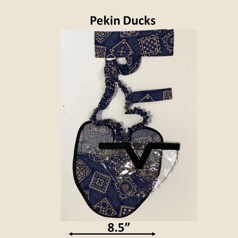 Hen Holster Duck Diaper Goose Diaper Removable Liners Blue Bandana Pekin Duck (adjustable chest tab)