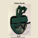 Hen Holster Waterfowl Diaper with Removable Liners Hunter Green Pekin Duck (adjustable chest tab)