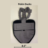 Hen Holster Waterfowl Diaper with Removable Liners Gray Pekin Duck (adjustable chest tab)
