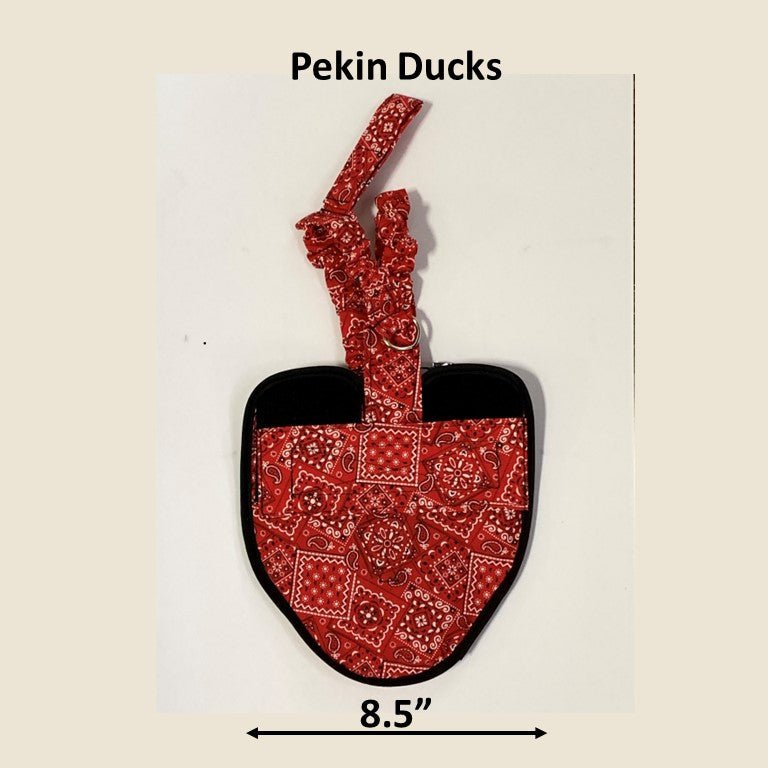 Hen Holster Duck Diaper Goose Diaper Removable Liners Red Bandana Pekin Duck (adjustable chest tab)