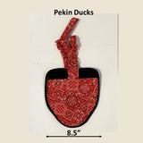 Hen Holster Waterfowl Diaper with Removable Liners Red Bandana Pekin Duck (adjustable chest tab)