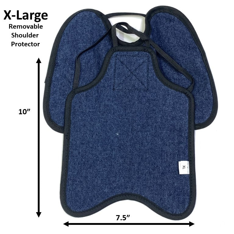 Hen Saver Hen Apron/Saddle with Shoulder Protectors (Made in the USA) (FBA) Double Strap Denim XL (Large Standard Chickens) Removable