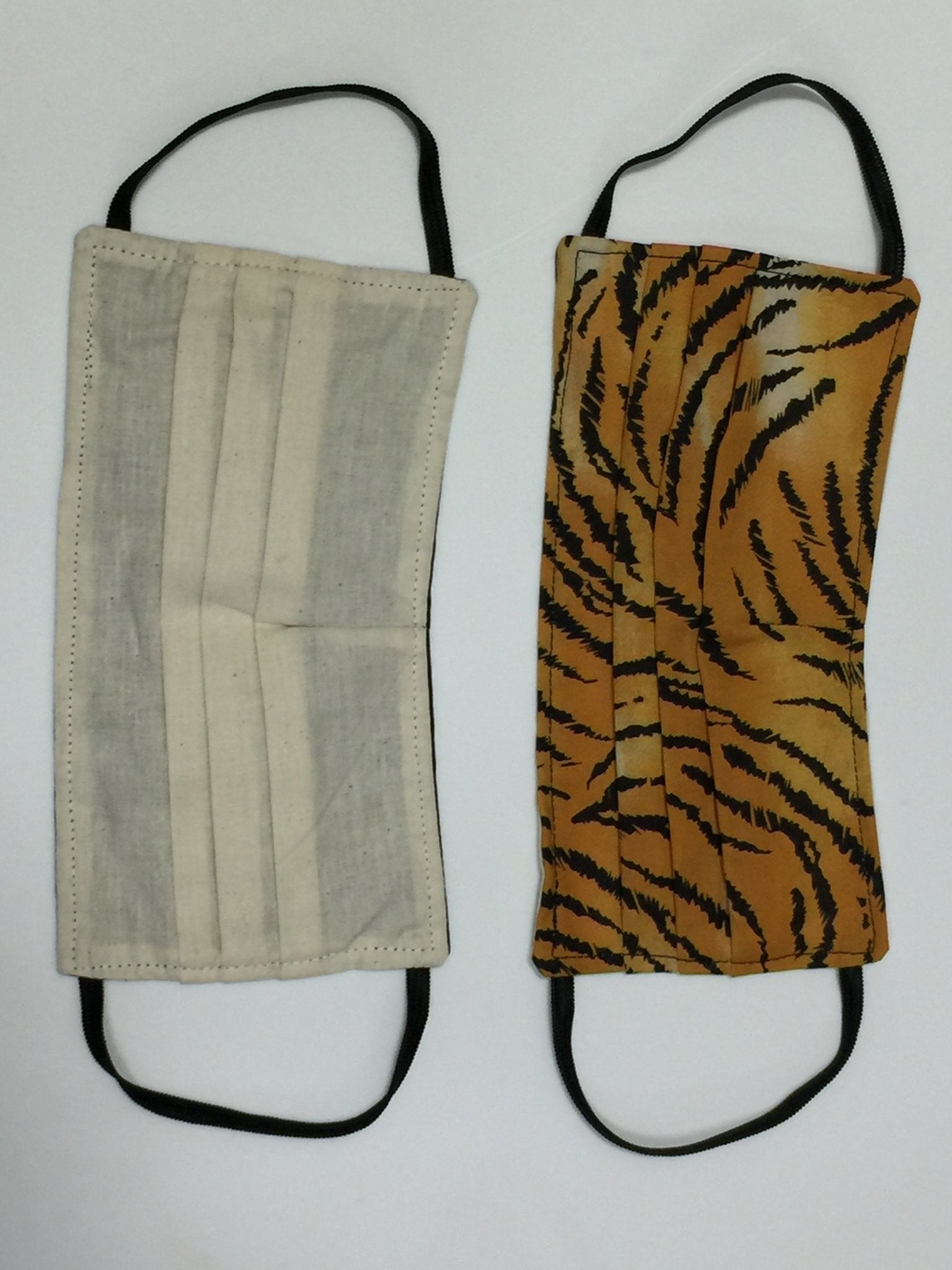Reusable Made-in-the-USA Cotton Face Masks Tiger Print (2 Ply) No nose wire