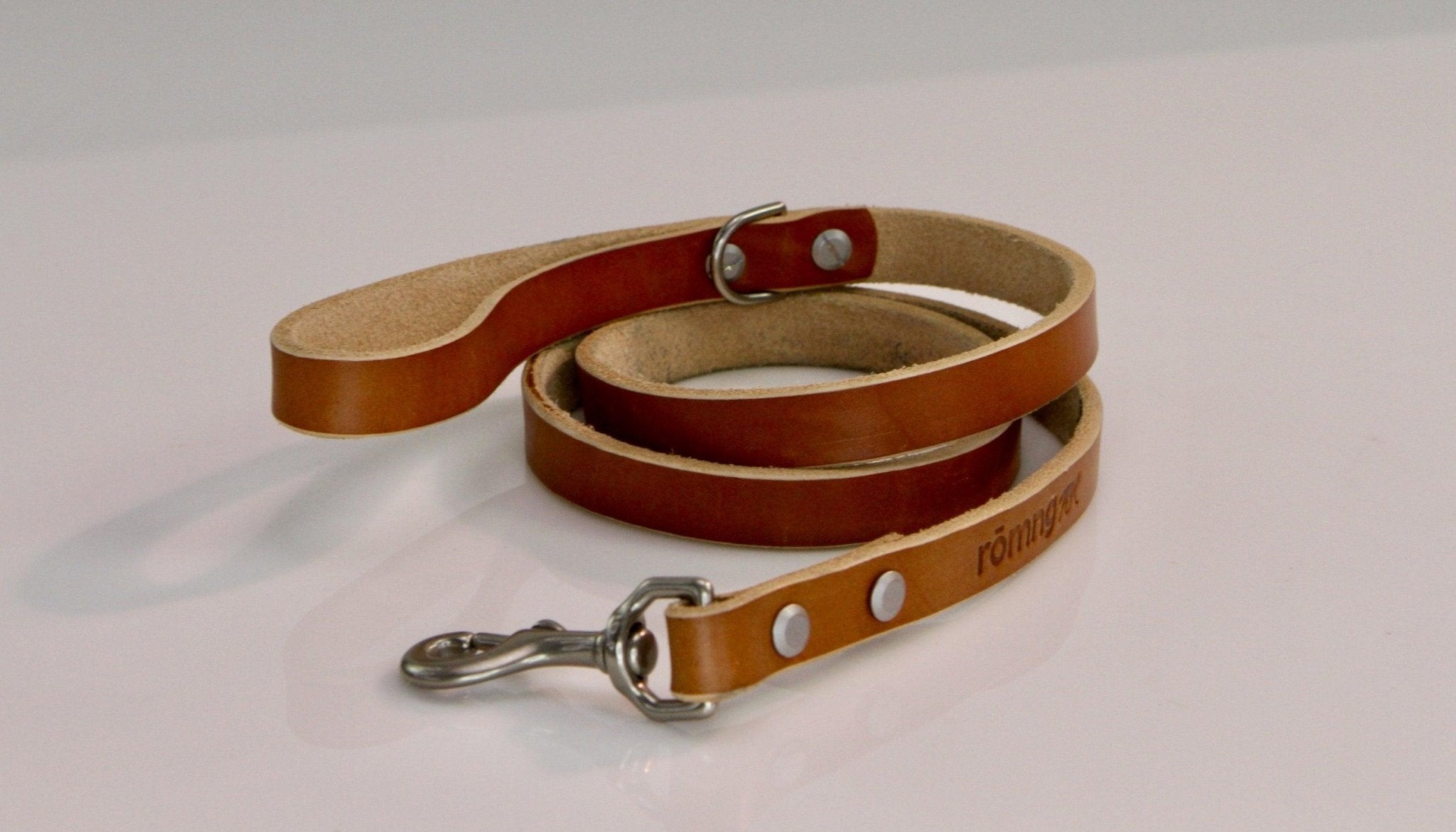 48" Genuine Leather Dog Leashes - Made in USA