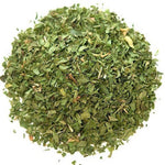 Pile of dried parsley, herb ingredient for Crazy K Farm pet food recipes. Natural pet food ingredient.